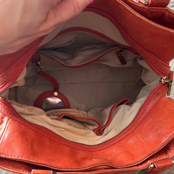 Tory Burch Orange Leather Handbag and Wallet Set - Picture 10 of 12